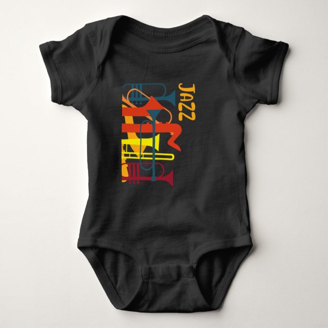 Body Para Bebê Jazz Musical Trumpet Music Lover (Frente)