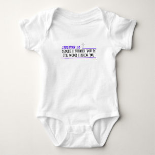 Body Para Bebê Jeremiah 1:5 Criança Cristã Boneca Um Pedaço