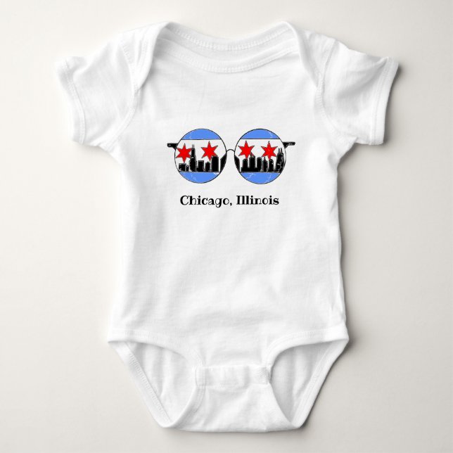 Body Para Bebê jérsei do bebê dos chicaGOggles (Frente)