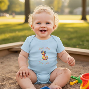 Body Para Bebê Jesus Ama Pequeno Menino Menina Lagarta Fofa