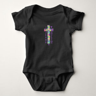 Body Para Bebê Jesus Amor Eu Amo Jesus & Quilting Costura Cruz