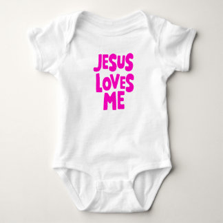 Body Para Bebê "Jesus me ama", doce e rosa simples