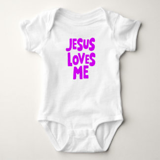 Body Para Bebê "Jesus me ama" doce e simples roxo