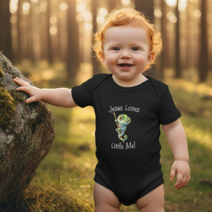 Body Para Bebê Jesus Me Ama Lagarto Olhos Grandes Fofo Menino Men