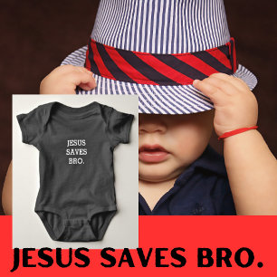 Body Para Bebê Jesus Salva Irmão. Preto