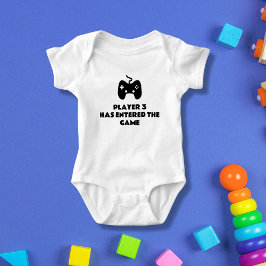 Body Para Bebê Jogador 3 entrou no jogo - número personalizado