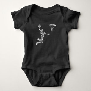 Body Para Bebê Jogador de basquete atleta Dunk Art esportista