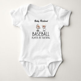Body Para Bebê Jogador de Beisebol em Treinamento | Beisebol Infa