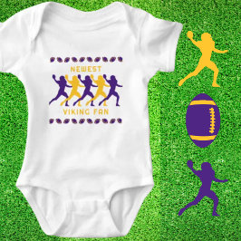 Body Para Bebê Jogador de futebol de fã Dourado Roxo