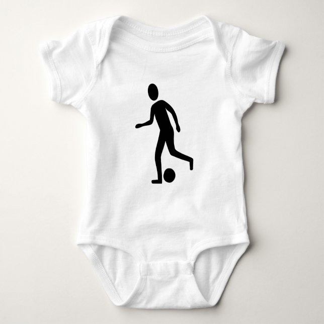 Body Para Bebê Jogador de Futebol - Preto (Frente)