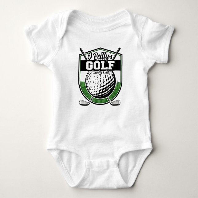 Body Para Bebê Jogador de Golfe Personalizado Pro Golf Country Cl (Frente)
