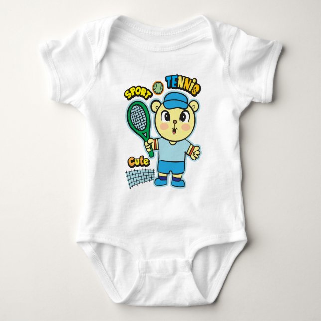 Body Para Bebê Jogador de ténis urso (Frente)