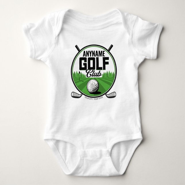 Body Para Bebê Jogador do Clube Golf Pro Golf, nome personalizado (Frente)