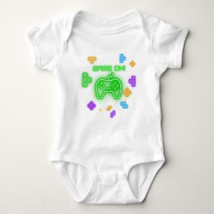 Body Para Bebê Jogo em verde-neon, roupa de bebê gamer