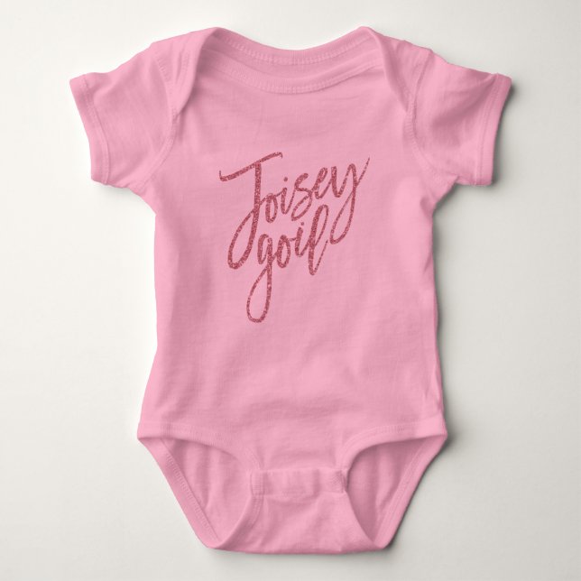 Body Para Bebê Joisey Girl Rosa Pink Dourado New Jersey (Frente)