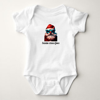 Body Para Bebê Jolly Santa Claus Face Design Tee - Cristo Festivo