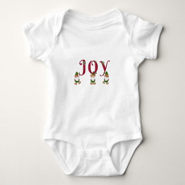 Body Para Bebê JOY Christmas Elves com cartas (Frente)