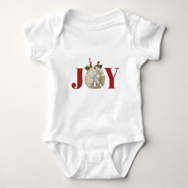 Body Para Bebê Joy Christmas Sand Dollar Holly Berries Coastal
