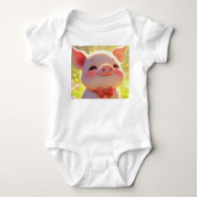 Joyful Piglet in the Meadow - Baby Bodyfato