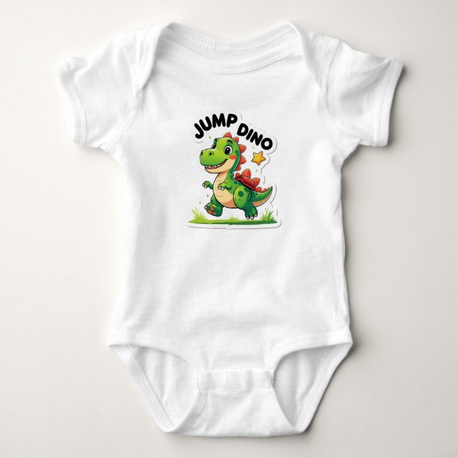 Body Para Bebê Jump Dino - Camisa-T do adesivo de desenho animado (Frente)