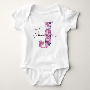 Body Para Bebê Juniper Baby Name Reveal Outfit Vintage Floral J