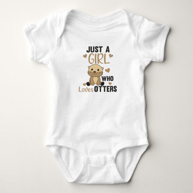 Body Para Bebê Just a Girl Who Loves otters - Cute otter (Frente)