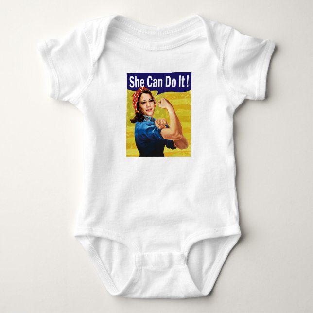 Body Para Bebê Kamala Harris Ela Pode Fazer Isso! Body Bebê Jerse (Frente)