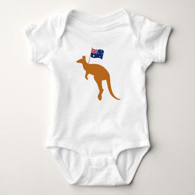 Body Para Bebê kangaroo australia flag (Frente)