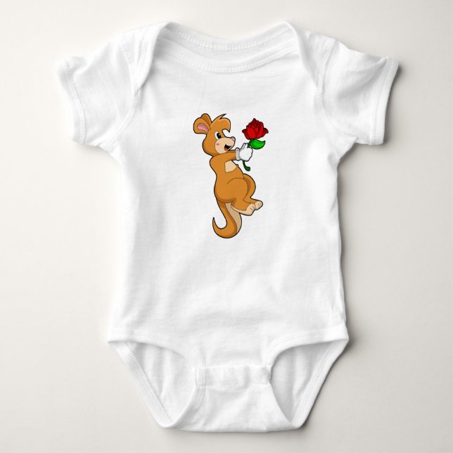 Body Para Bebê Kangaroo com Flor (Frente)