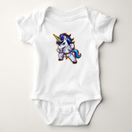Body Para Bebê Karate Unicorn Brown Belt Fighter