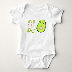 Body Para Bebê kawaii avocado, bom dia.