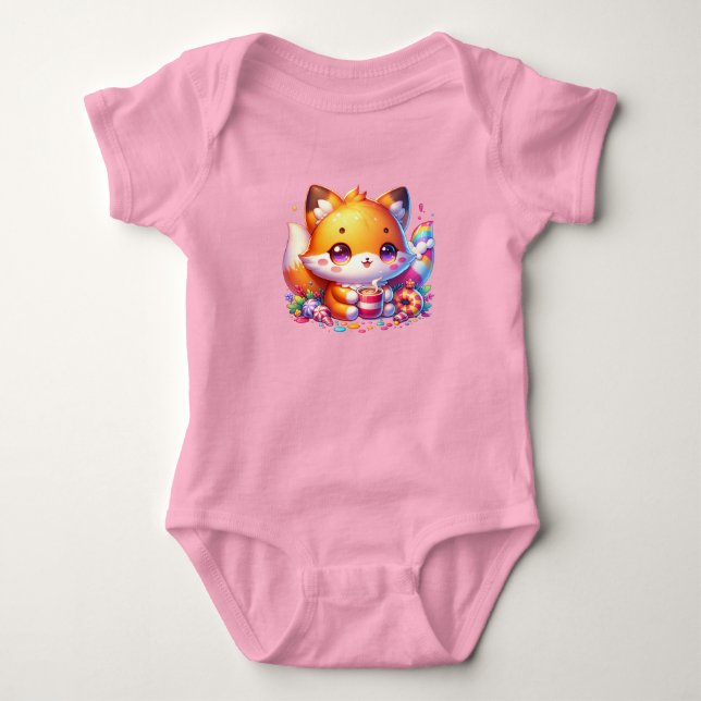 Body Para Bebê Kawaii Cat Baby Suite - Design Adorável (Frente)