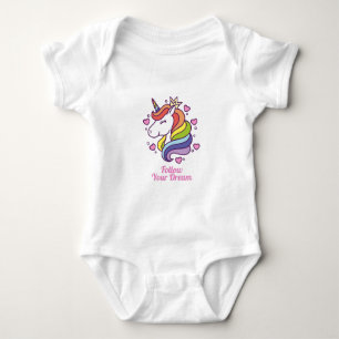 Body Para Bebê Kawaii Colorful Rainbow Unicorn Dreams