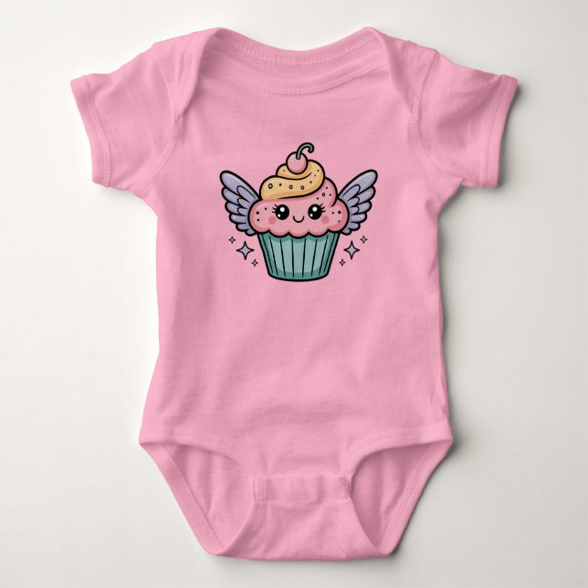 Body Para Bebê  Kawaii Cupcake (Frente)