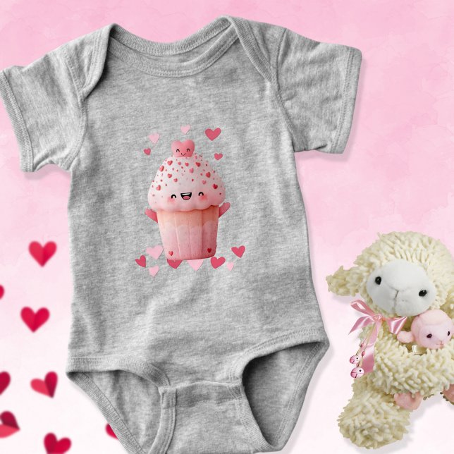 Body Para Bebê Kawaii Cupcake With Hearts (Criador carregado)