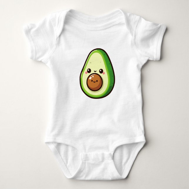 Body Para Bebê Kawaii Cute Avocado (Frente)