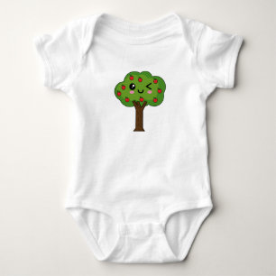 Body Para Bebê Kawaii Happy Winking Apple Tree