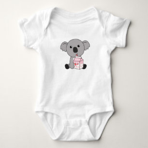 Body Para Bebê Kawaii Koala Retro Japonês Strawberry Milkshake