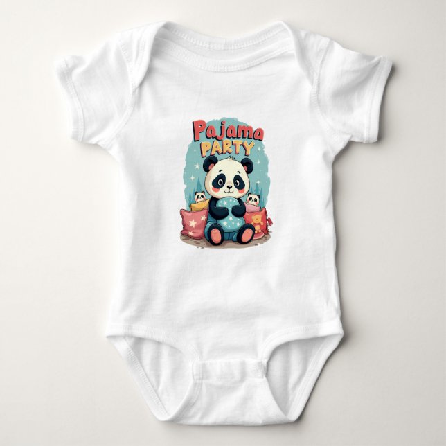Body Para Bebê Kawaii Panda Pajama Partido Cozy Sleepover Aestéti (Frente)