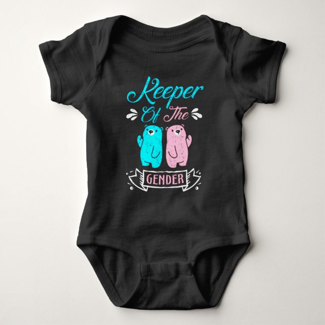 Body Para Bebê Keeper of the Gender Pink and Blue Teddy Bear (Frente)