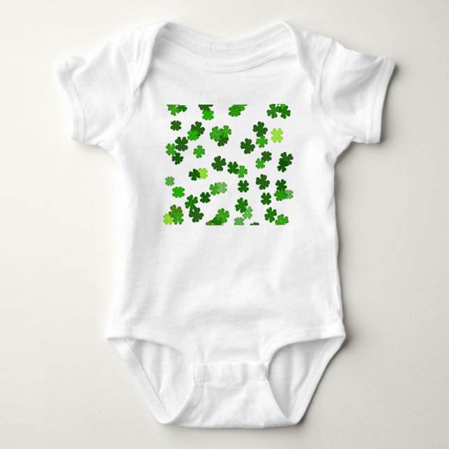 Body Para Bebê Kelly verde “Shamrocks Falling”   (Frente)