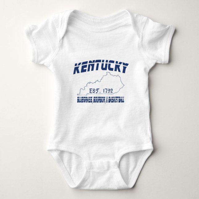 Body Para Bebê Kentucky Bluegrass Bourbon Basball UScustomInk (Frente)