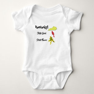 Body Para Bebê Kentucky Map State Bird & Flower