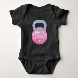 Body Para Bebê Kettlebell da Mamãe, Kettlebell Gradiente Rosa e A