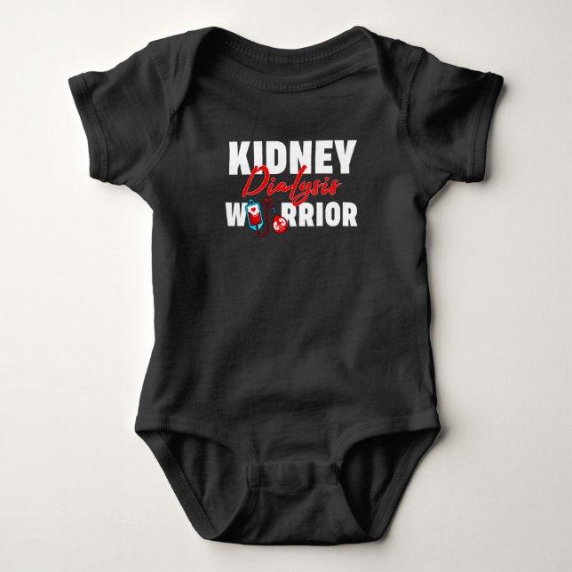 Body Para Bebê Kidney Dialysis Warrior Kidney Recipient Matching (Frente)