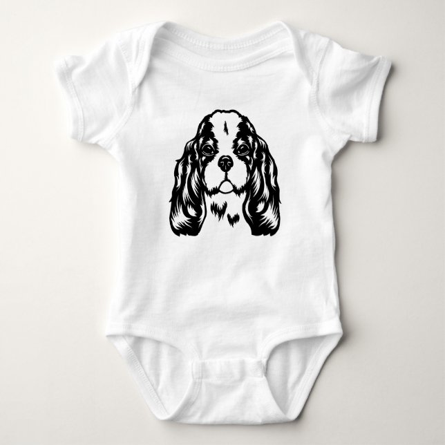 Body Para Bebê King Charles Spaniel Dog (Frente)