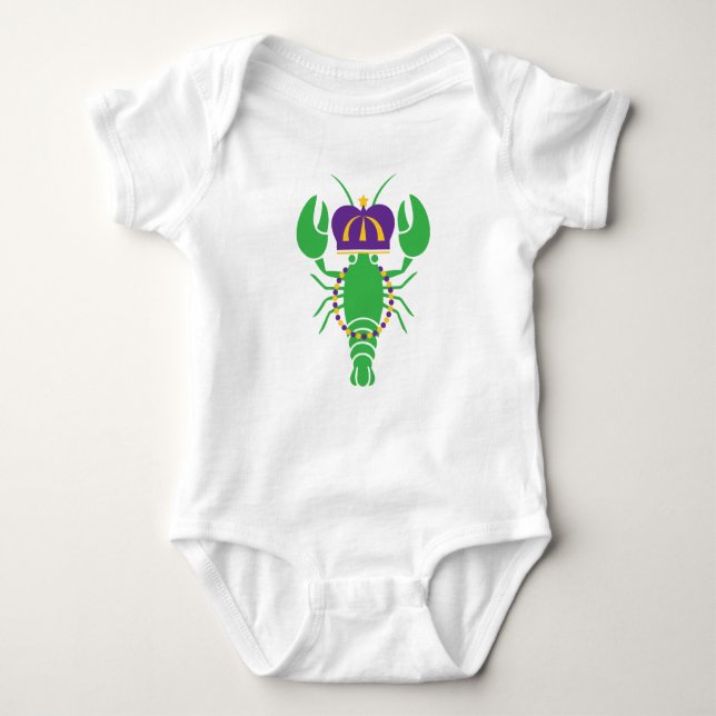Body Para Bebê King Crawfish Mardi Gras Baby Bodway (Frente)