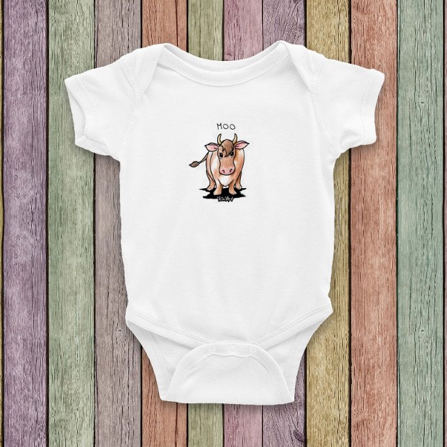Body Para Bebê KiniArt Cow (KiniArt Cow design baby clothes by Kim Niles)