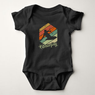Body Para Bebê Kitesurfing Vintage Retro Kite Sunset Gift