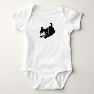 BODY PARA BEBÊ KITTEN DE NOME PERSONALIZADO VESTINDO MÁSCARA DE R